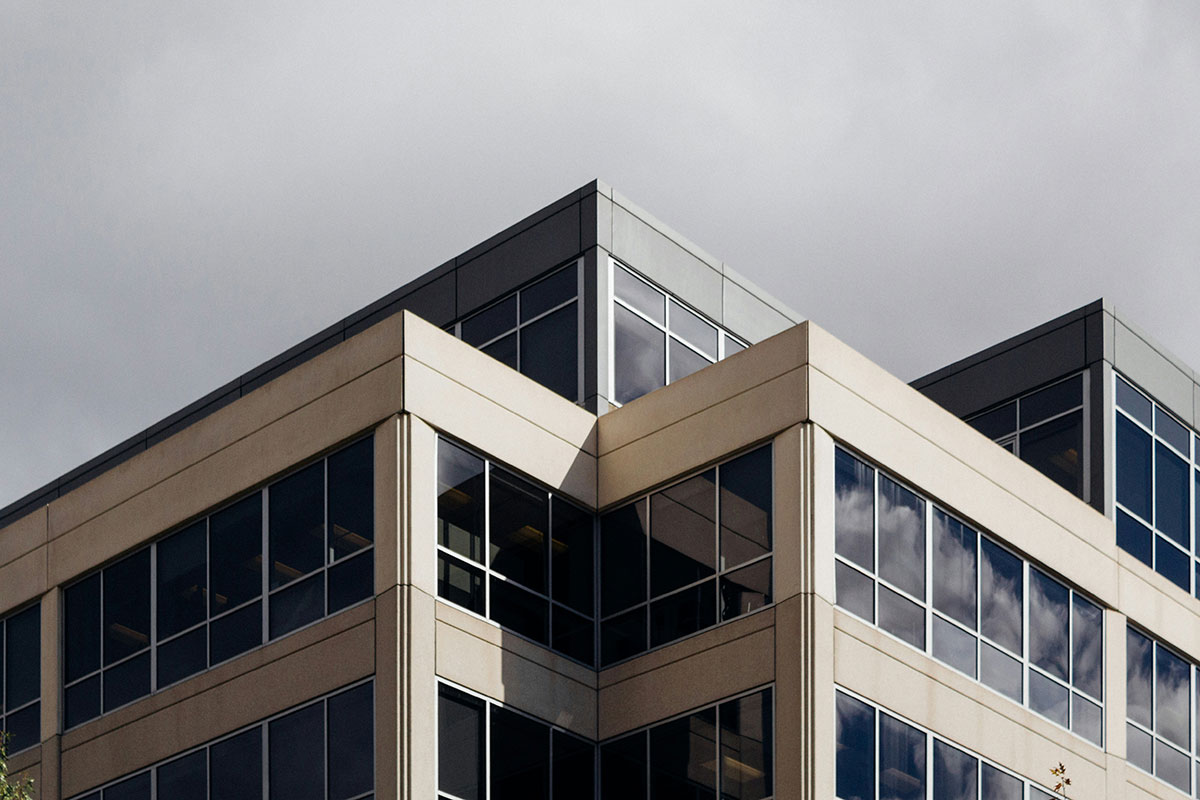 A modern, fully occupied commercial office building